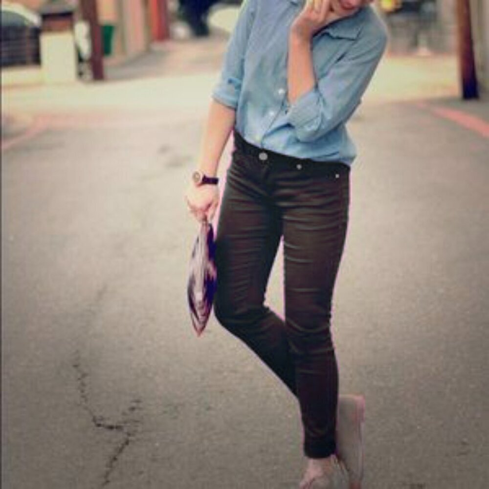GAP | Premium Skinny Stretch Chocolate Dark Brown Corduroy Low Rise Pants Size 4